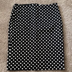 White House Black Market Black and White Polka Dot Pencil Skirt